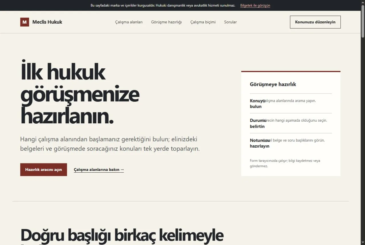 Avukat web sitesi örnek web sitesi